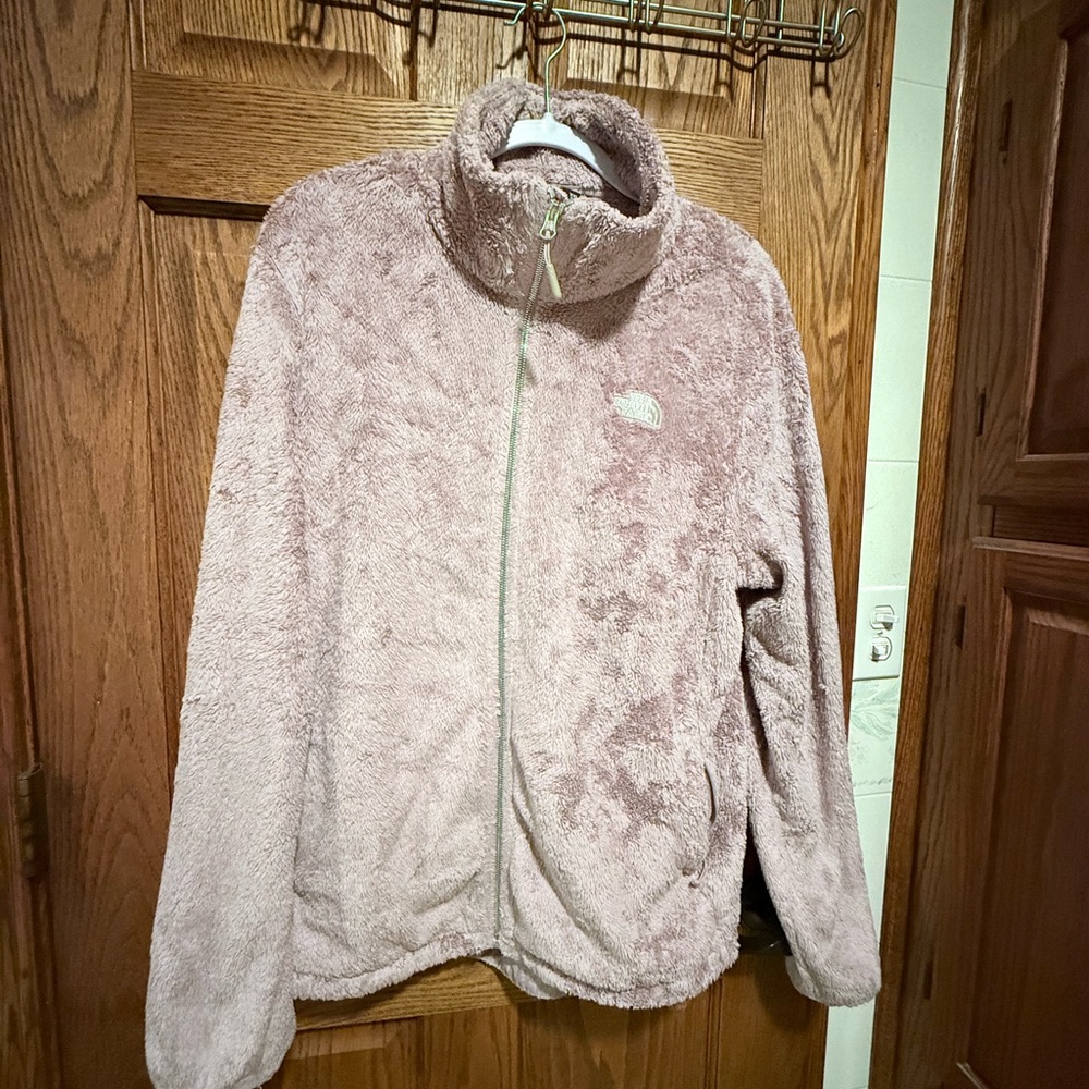 The North Face Pink Teddy Jacket Plush Fleece High Collar